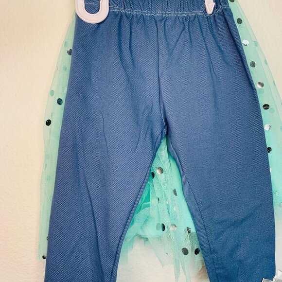 Nannette Girl’s Set Blue Dress+ Pants - Picture 3 of 6